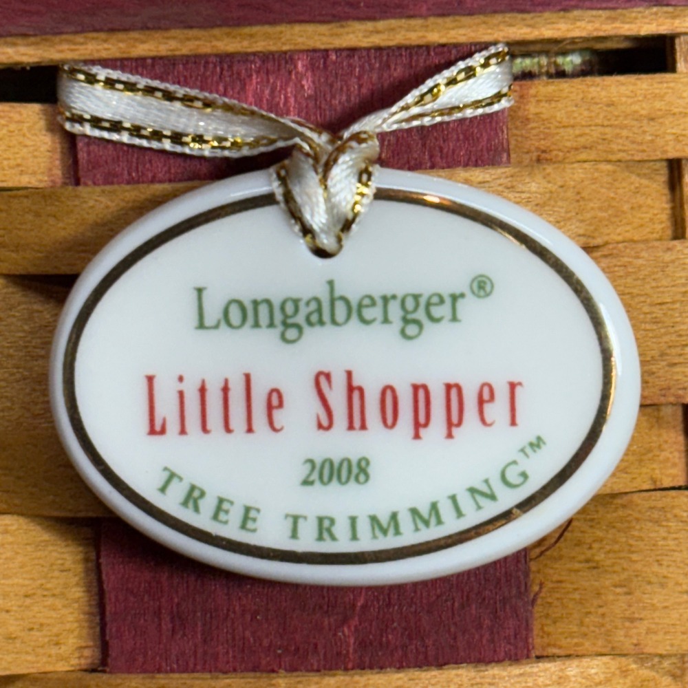 Longaberger 2008 Little Shopper Basket Tree Trimming #10 Liner Protector Tie‎ On - Picture 14 of 14
